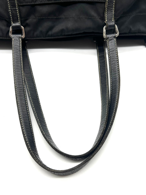 Prada Nylon and Leather Tote Bag