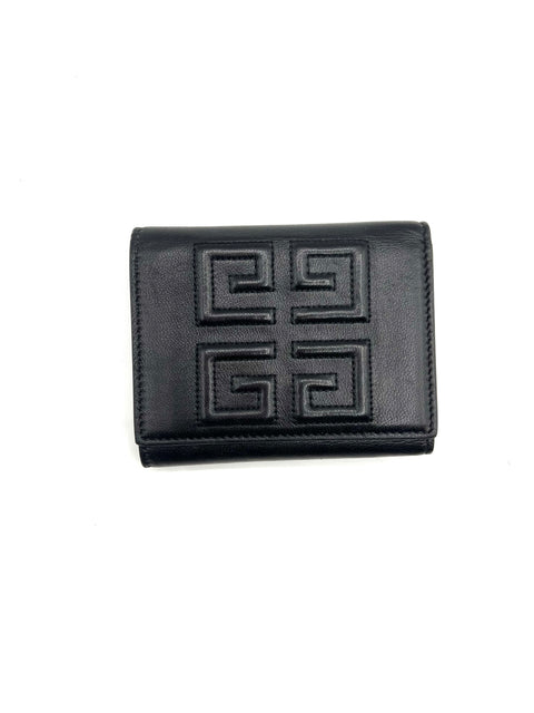 Givenchy Black Unisex Debossed 4g Wallet