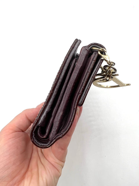 Christian Dior Cannage Patent Burgundy Wallet