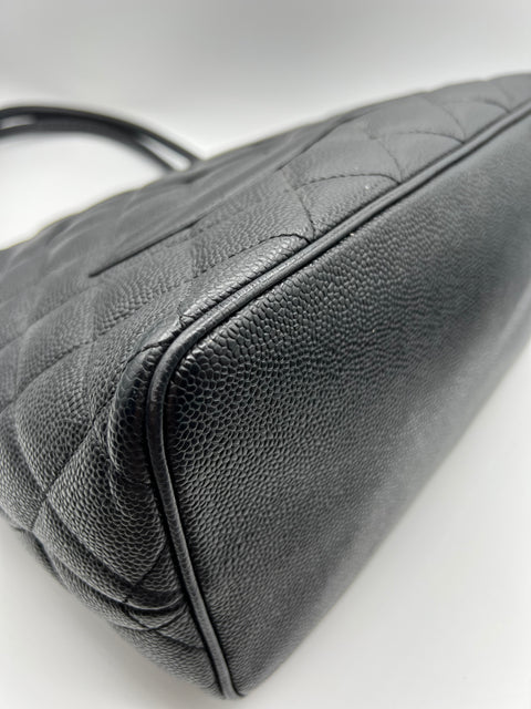 Chanel Black Medallion Tote in Caviar Leather