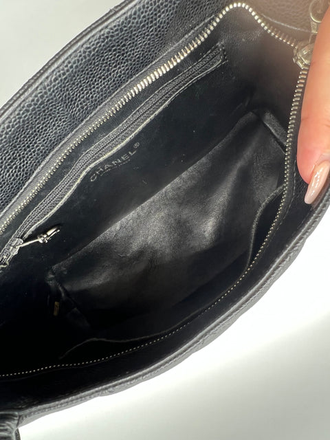 Chanel Black Medallion Tote in Caviar Leather