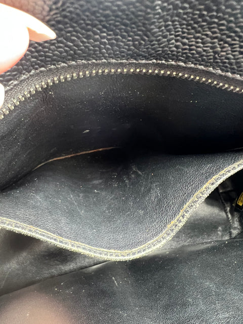 Chanel Black Medallion Tote in Caviar Leather