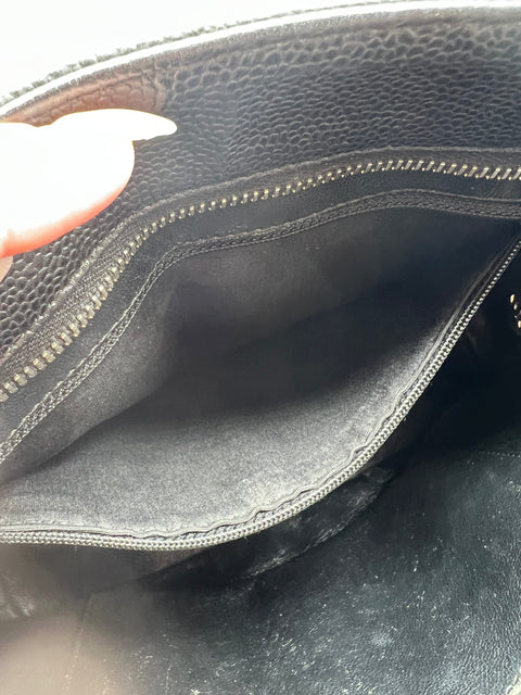 Chanel Black Medallion Tote in Caviar Leather