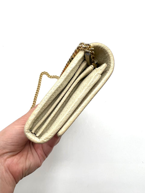 Gucci Flora Leather and Canvas Wallet on Chain