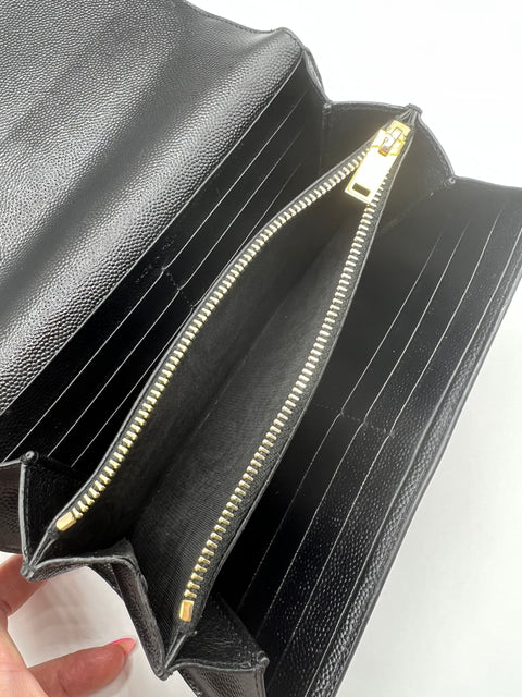 Saint Laurent Black Monogram Large Flap Wallet