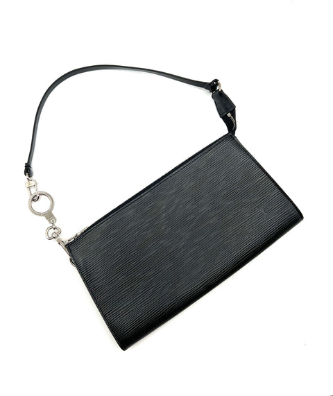 Louis Vuitton Black Noir Epi Leather Pochette Accessoires
