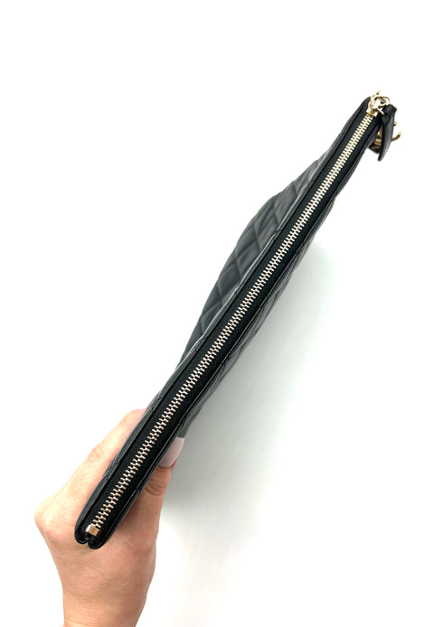 Chanel Black Lucky Charms CC Quilted O-Case Clutch