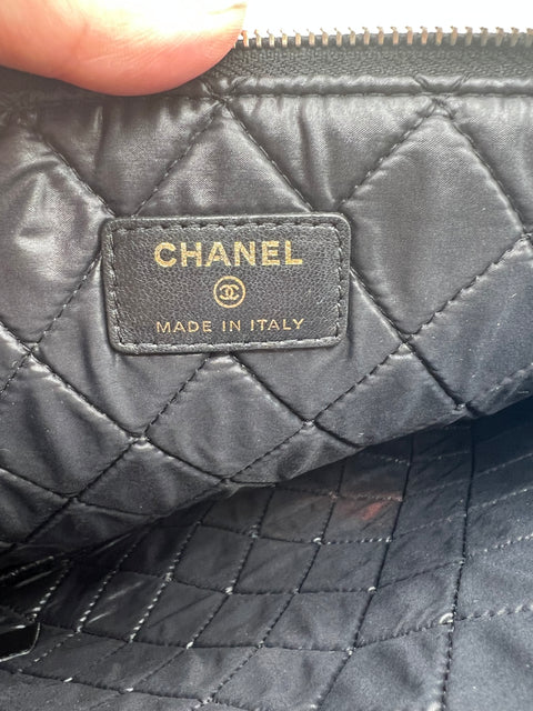 Chanel Black Lucky Charms CC Quilted O-Case Clutch