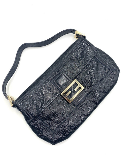 Fendi Baguette in Black Patent Leather