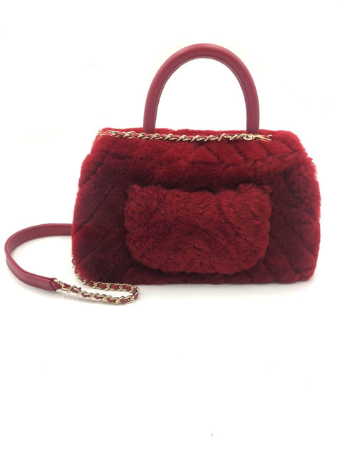 Chanel Mini Coco Handle Shearling Lambskin Bag