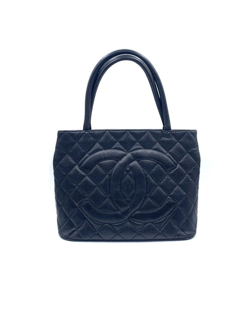 Chanel Black Medallion Tote in Caviar Leather