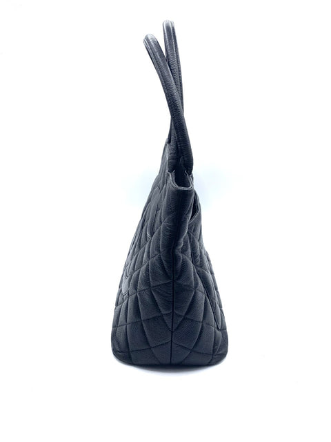 Chanel Black Medallion Tote in Caviar Leather
