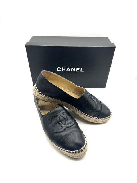 Chanel Espadrilles in Black Lambskin
