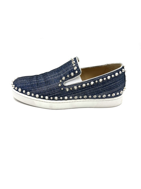 Christian Louboutin Men's Pik Boat Flat Lame Lux