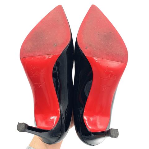 Christian Louboutin Pigalle 85 Patent-Leather Pumps