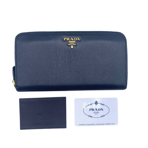 Prada Vitello Move Zip Around Wallet