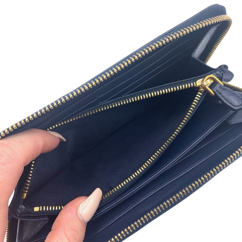 Prada Vitello Move Zip Around Wallet