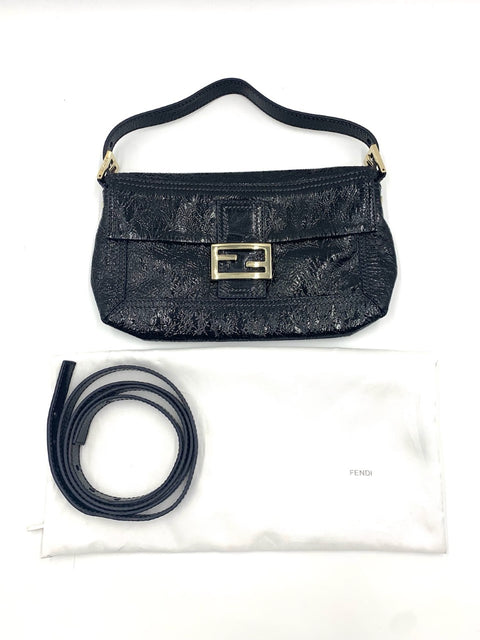 Fendi Baguette in Black Patent Leather