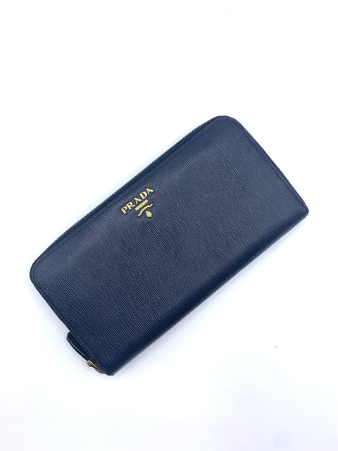 Prada Vitello Move Zip Around Wallet
