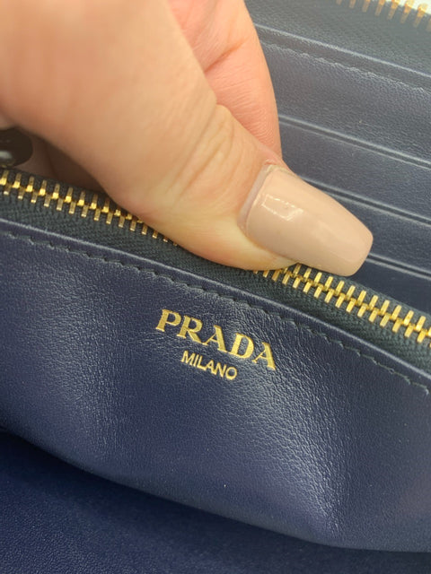 Prada Vitello Move Zip Around Wallet