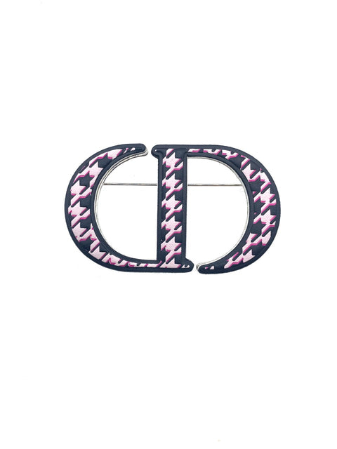 Christian Dior Logo Houndstooth Brooch