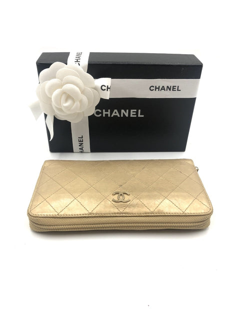 Chanel Wild Stitch Long Zip Around Wallet