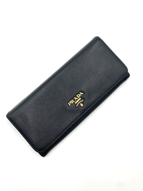 Prada Wallet in Black Saffiano Leather