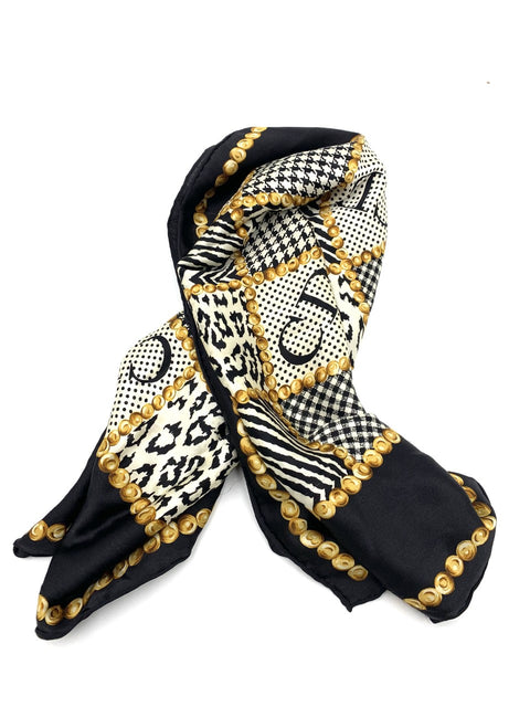 Christian Dior Black Silk Scarf