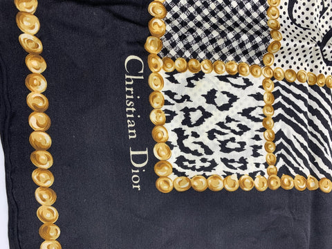Christian Dior Black Silk Scarf