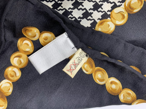 Christian Dior Black Silk Scarf