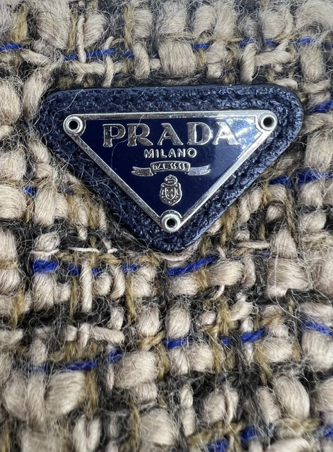 Prada Tweed and Leather Tote Bag
