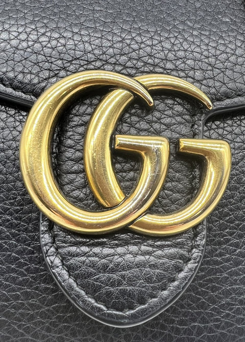 Gucci Black Mini GG Marmont Chain Shoulder Bag