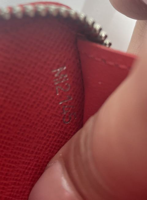 Louis Vuitton Red Epi Leather Zip Around Wallet