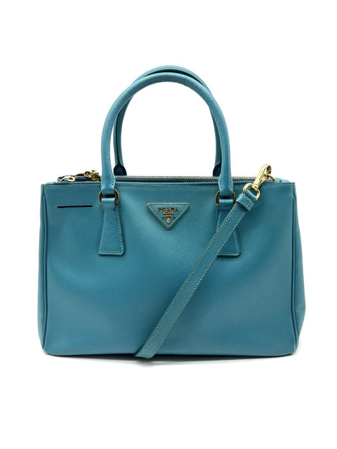 Prada Saffiano Leather Small Double Zip Tote