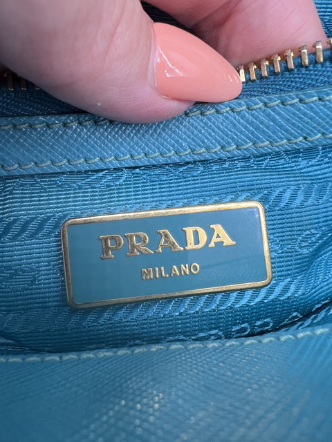 Prada Saffiano Leather Small Double Zip Tote