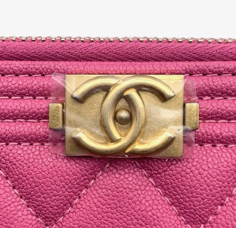 Chanel Boy Double Zip Clutch with Chain Bag
