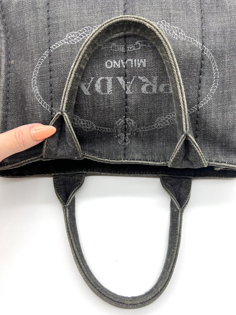 Prada Denim Canapa Tote Bag