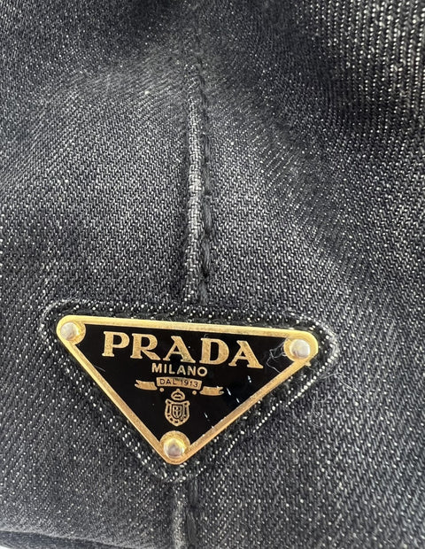 Prada Denim Canapa Tote Bag