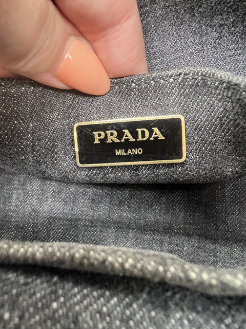 Prada Denim Canapa Tote Bag