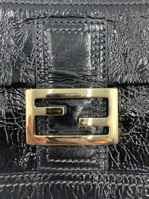 Fendi Baguette in Black Patent Leather