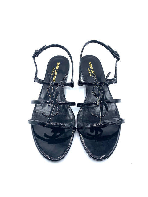 Saint Laurent Black Cassandra Flat Sandals