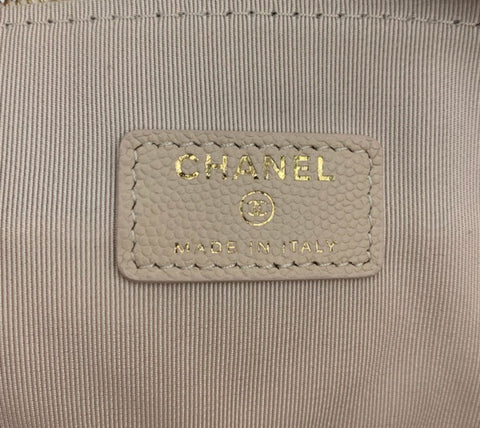 Chanel Caviar Leather O-Case Zip Pouch Clutch