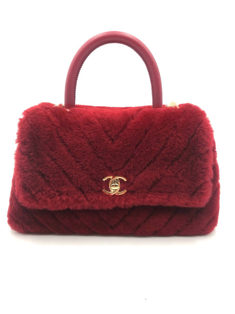 Chanel Mini Coco Handle Shearling Lambskin Bag