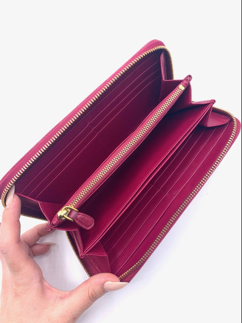 Prada Zip Around Leather Wallet