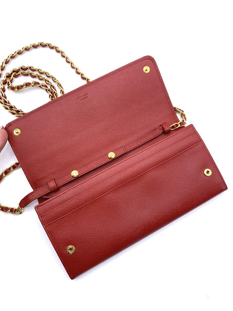 Prada Wallet on Chain in Saffiano Leather
