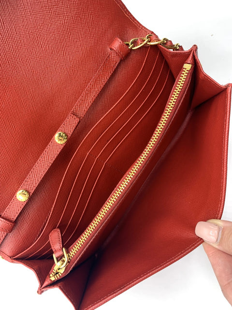 Prada Wallet on Chain in Saffiano Leather