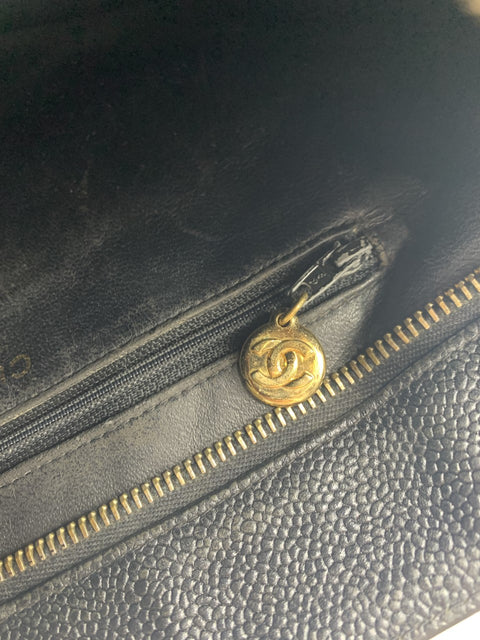 Chanel Black Medallion Tote in Caviar Leather