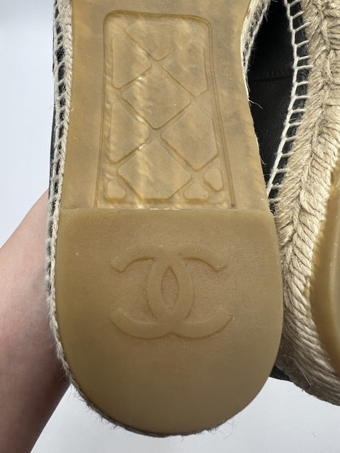 Chanel Espadrilles in Black Lambskin