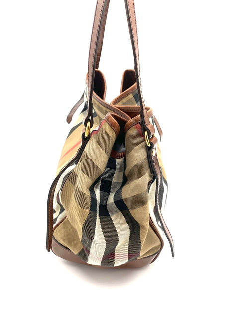 Burberry House Check Fabric & Leather Bag