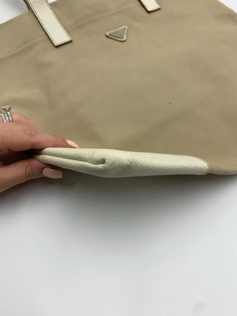 Prada Canvas and Leather Tote Bag